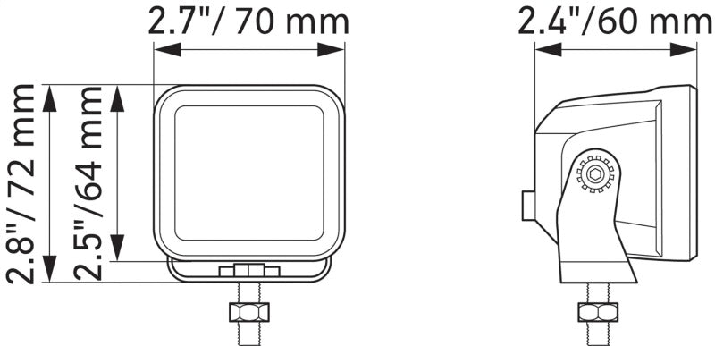 Hella Universal Black Magic 2.7in L.E.D. Cube Kit - Flood Beam - View 7