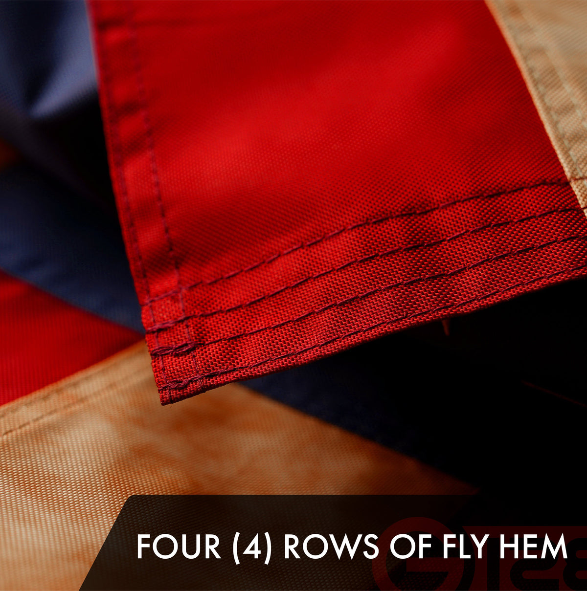 G128 American USA Tea-Stained Flag, 2x3 Ft, ToughWeave Pro Series Embroidered 420D Polyester, Embroidered - View 5