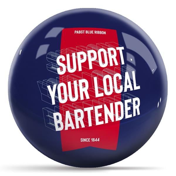 On The Ball Bowling Pabst Support Your Local Bartender Blue - view 2