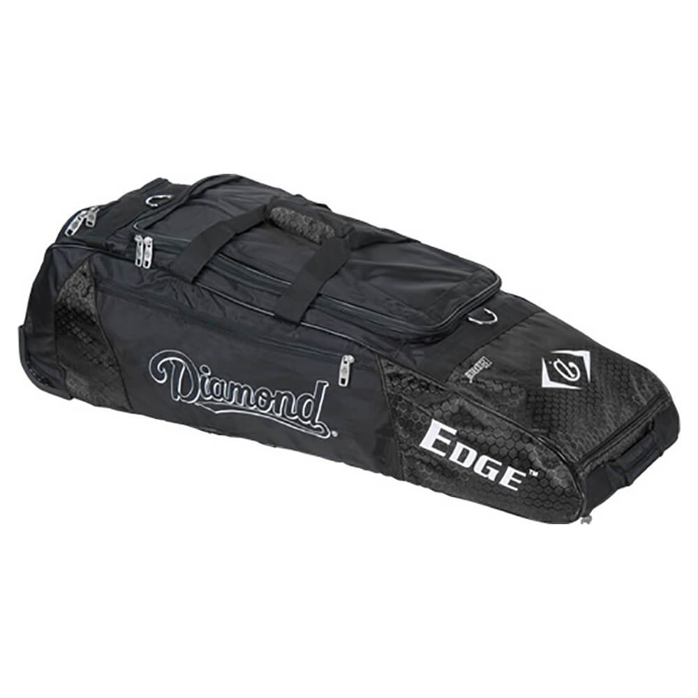 Diamond Wheeled Bat Bag (36 x 10 x 12-Inch, Black) - front view