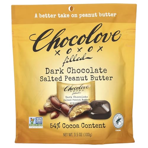 Chocolove Salted Peanut Butter Dark Chocolate Bites, 3.5 oz (Case of 8)