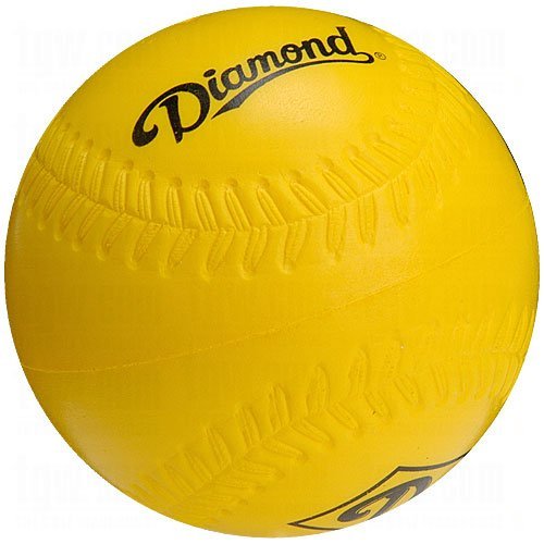 Diamond 9 inch Foam Practice Baseballs 6 Ball Pack - front view