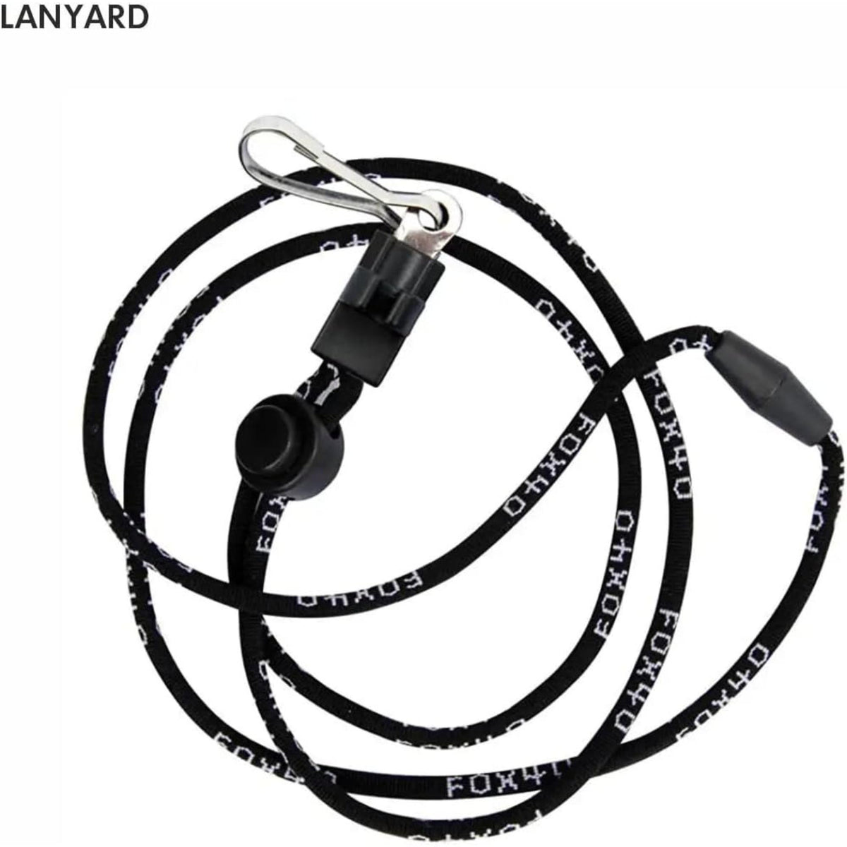 Compact safety whistle with key ring and attached breakaway lanyard, designed for lightweight comfort and clear, reliable signaling.