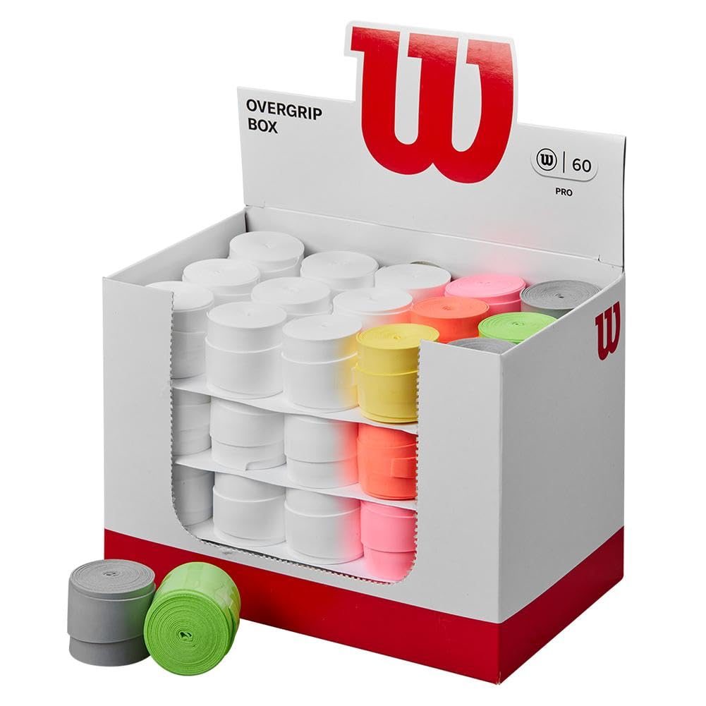 Wilson Pro Overgrip Sensation 100 Pack Tennis Overgrips, Assorted White/Black/Pink - main view