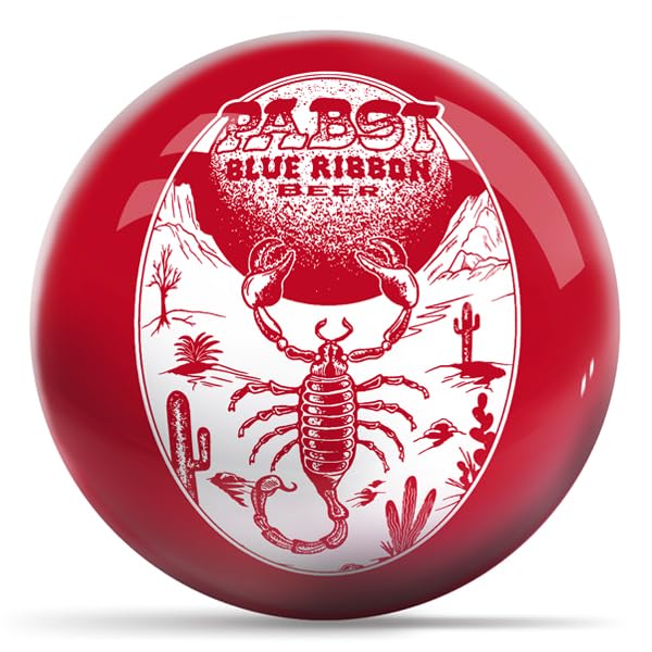 On The Ball Bowling Pabst Scorpion Red with White Logo - view 2