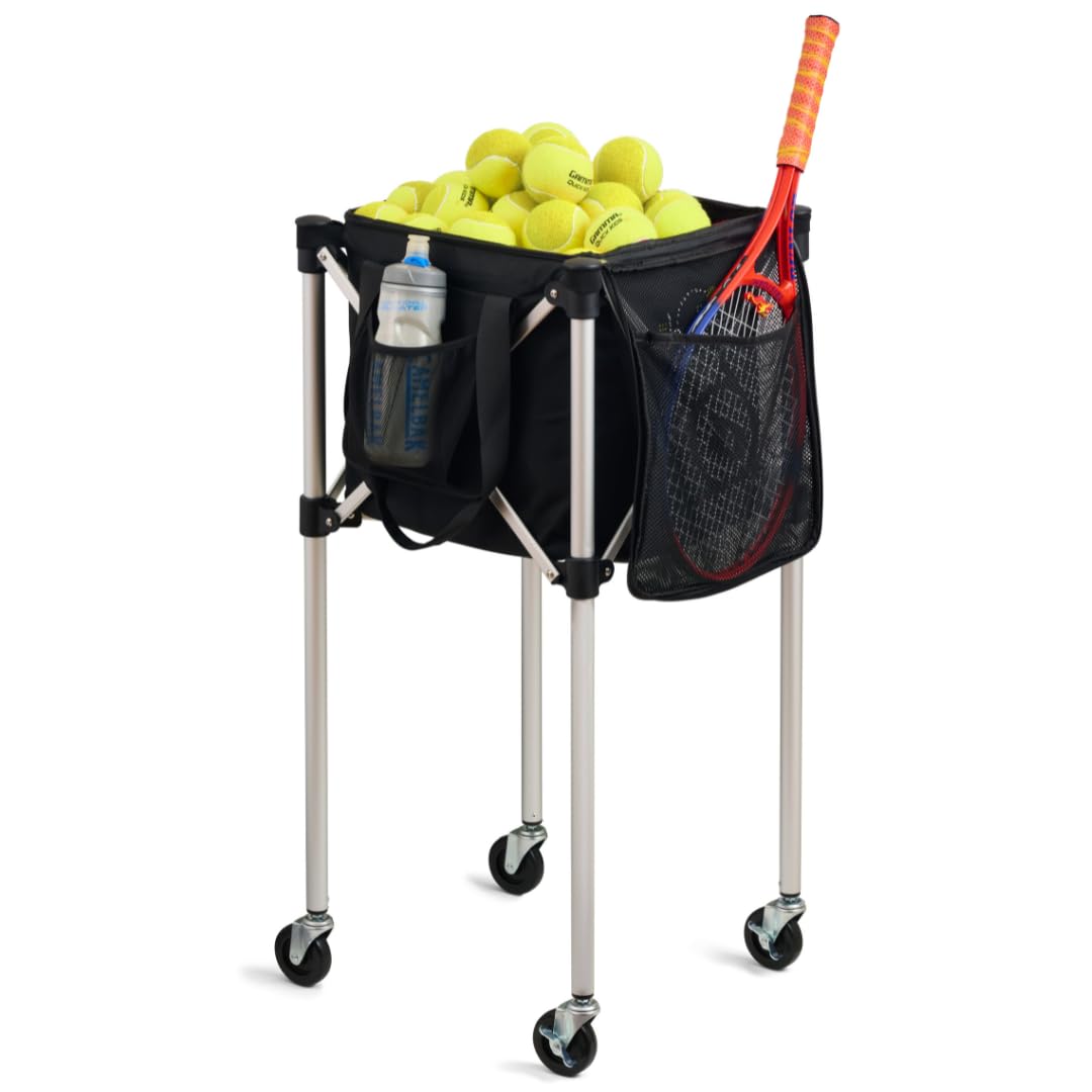 Racket Pets Ball Tote Teaching Cart with Black Bag - Front View
