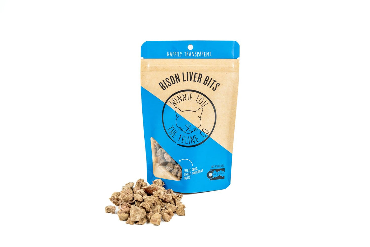 Winnie Lou Bison Liver Bits Cat Treats, 1 oz (Case of 8)