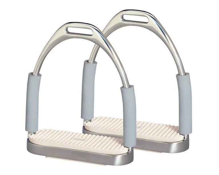 Herm Sprenger Horse S Line 2 Joint Stirrups,  St.St. With White Pad 4.3/4"