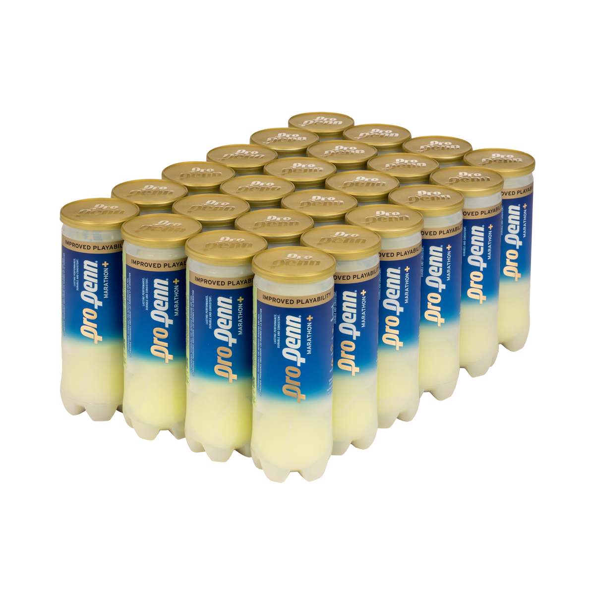 Penn Pro Penn Marathon+ Extra Duty Tennis Balls, 24-can case