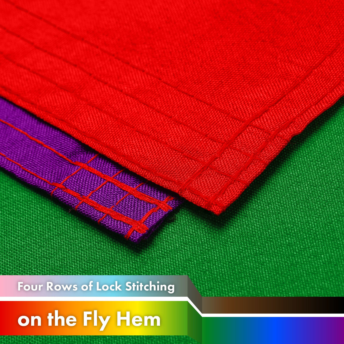 G128 LGBT Progress Rainbow Pride Flag, 3x5 Ft, LiteWeave Pro Series Printed 150D Polyester, Indoor/Outdoor - View 5