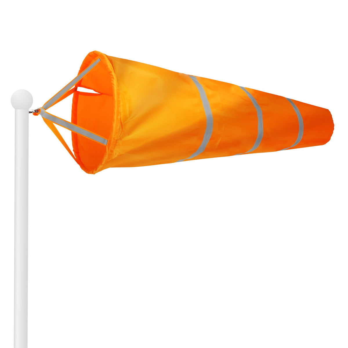 G128 Orange Windsock 40 Inch, Printed 210D Polyester, Heavy Duty Polyester Wind Direction Measurement with Reflective