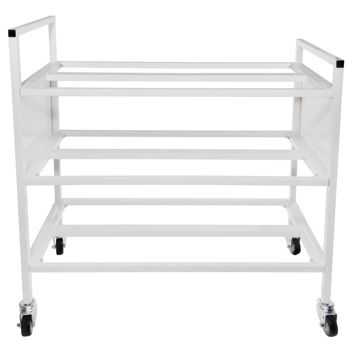Champion Sports 24 Ball Double Wide Ball Cart, White - Alternate View 3