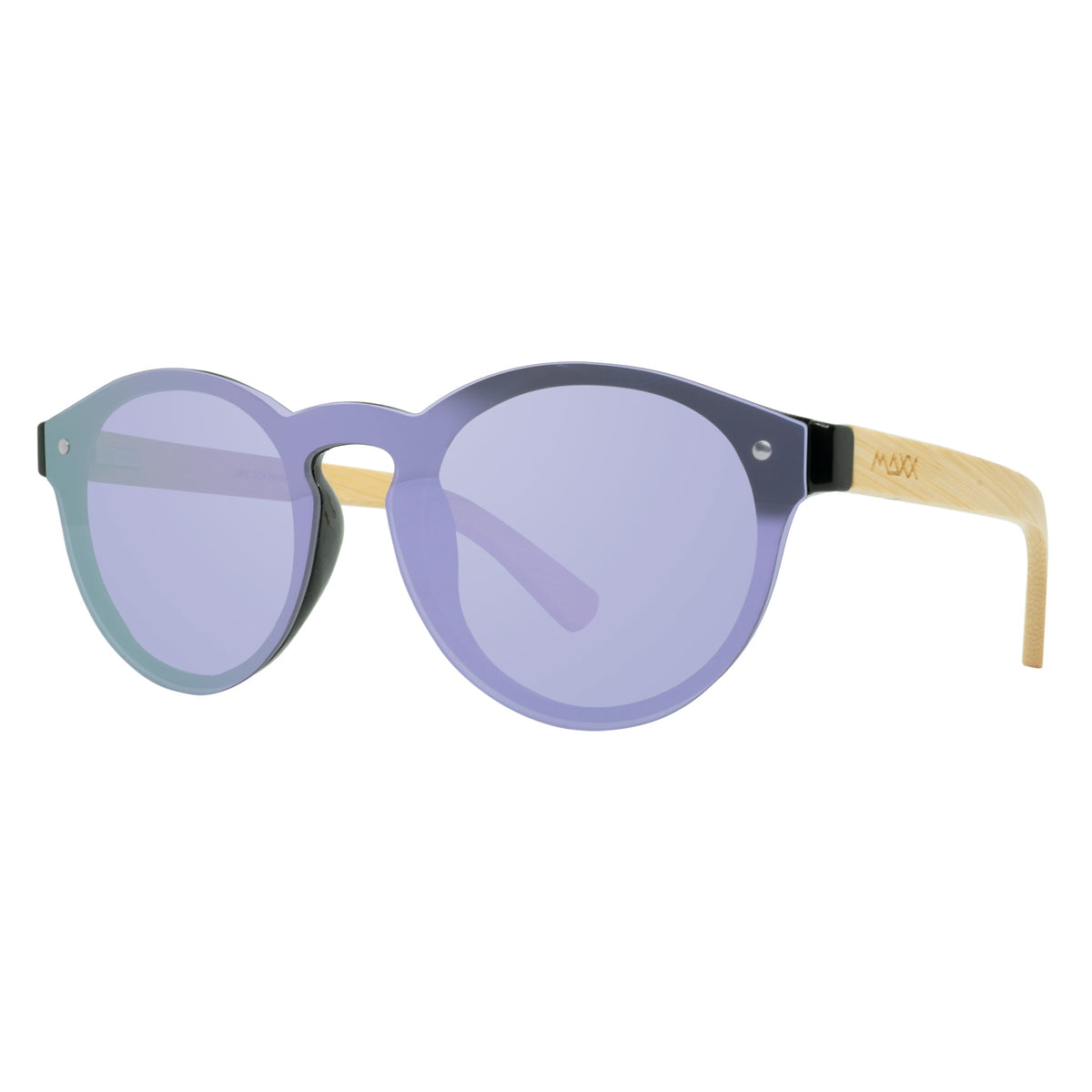 Bahamas Purple Mirrored & Bamboo Sunglasses