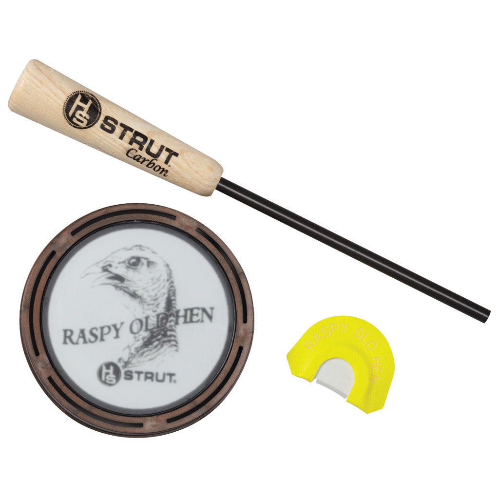 Hunters Specialties Raspy Old Hen Turkey Call in Brown/Yellow - Front View