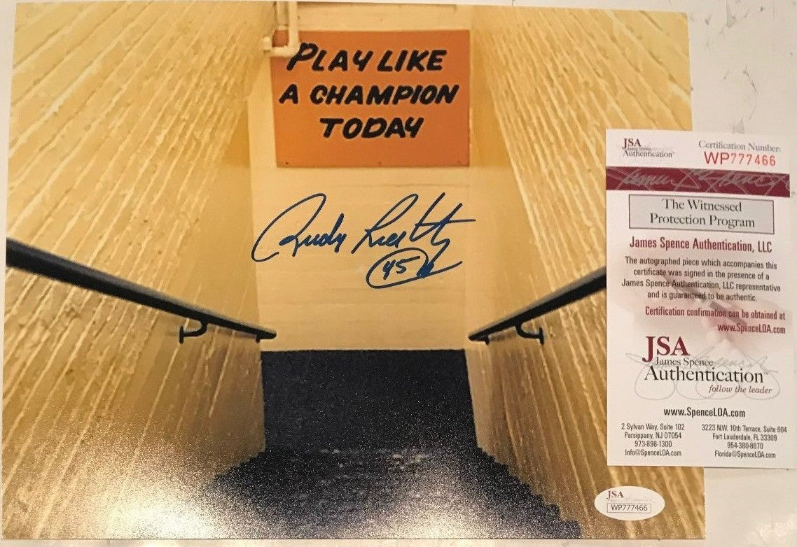 Rudy Ruettiger Autographed Signed Notre Dame 8X10 Photo Jsa  Coa
