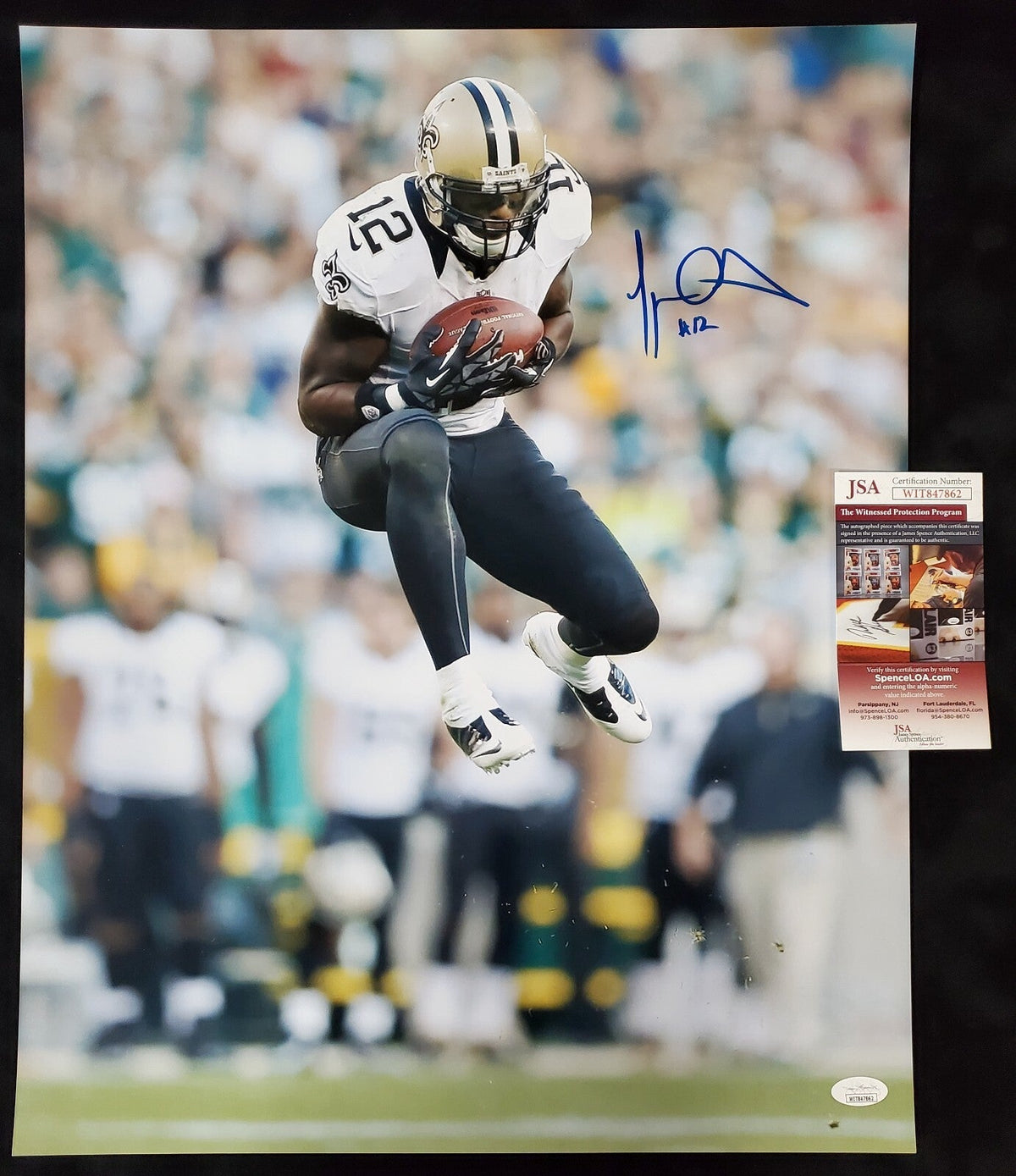 New Orleans Saints Marques Colston Autographed 16X20 Photo Jsa Coa