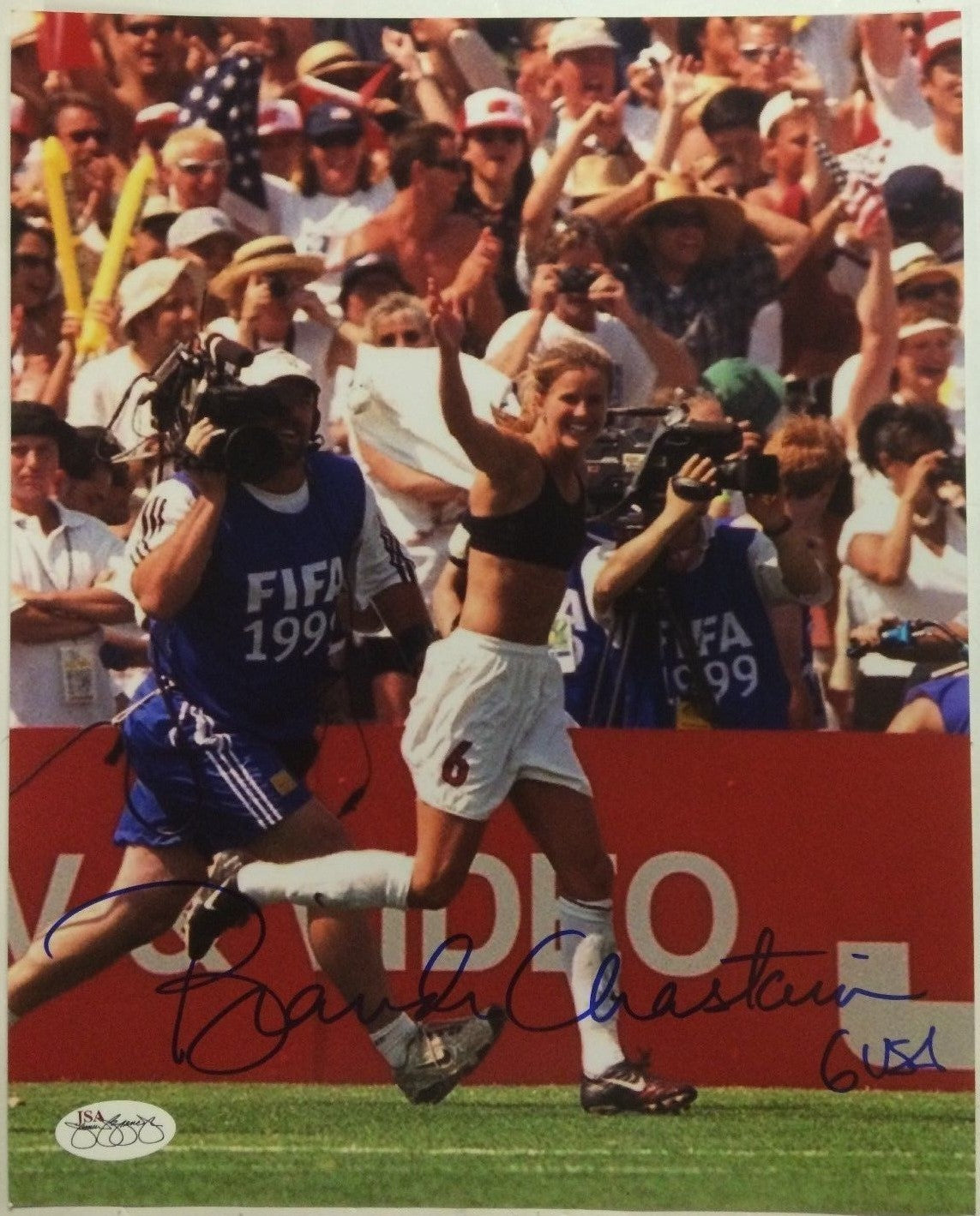 Brandi Chastain Autographed Signed Usa Soccer 8X10 Photo Jsa  Soa