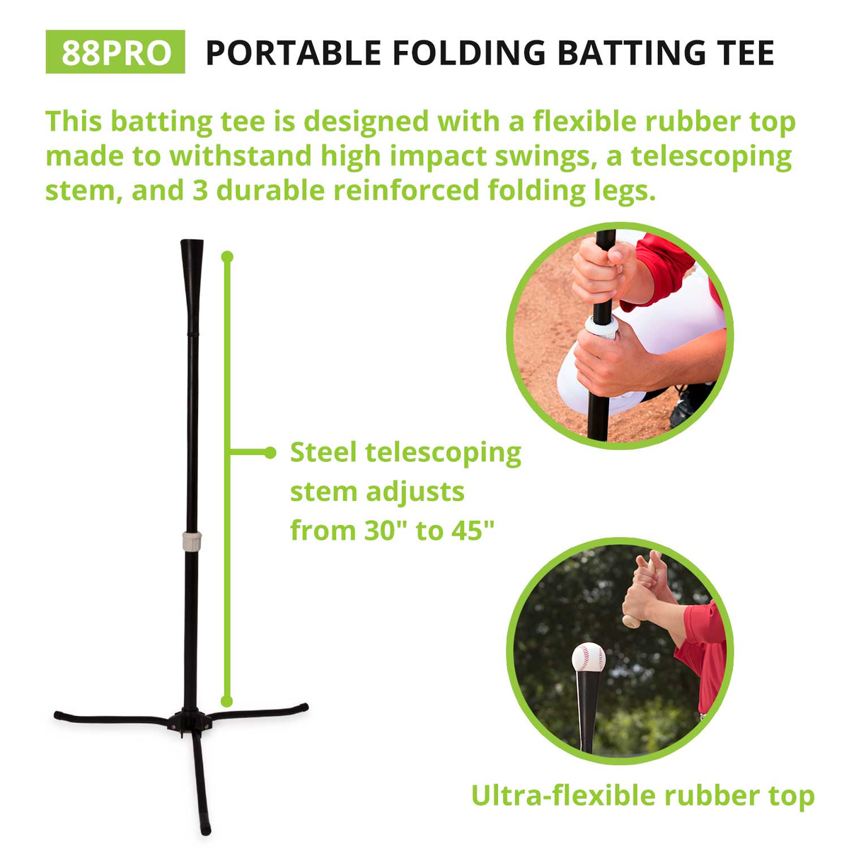 Champion Sports Pro Portable Folding Batting Tee - Alternate View 3