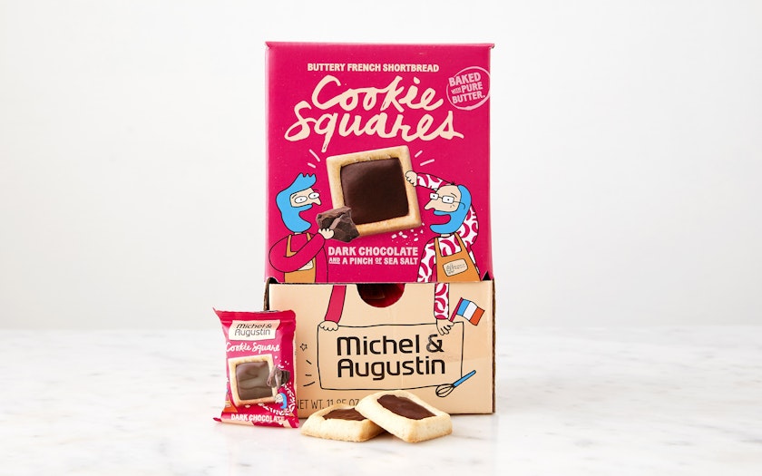 Michel et Augustin Chocolate Sea Salt Cookie Squares, 40 Ct, 11.85 oz