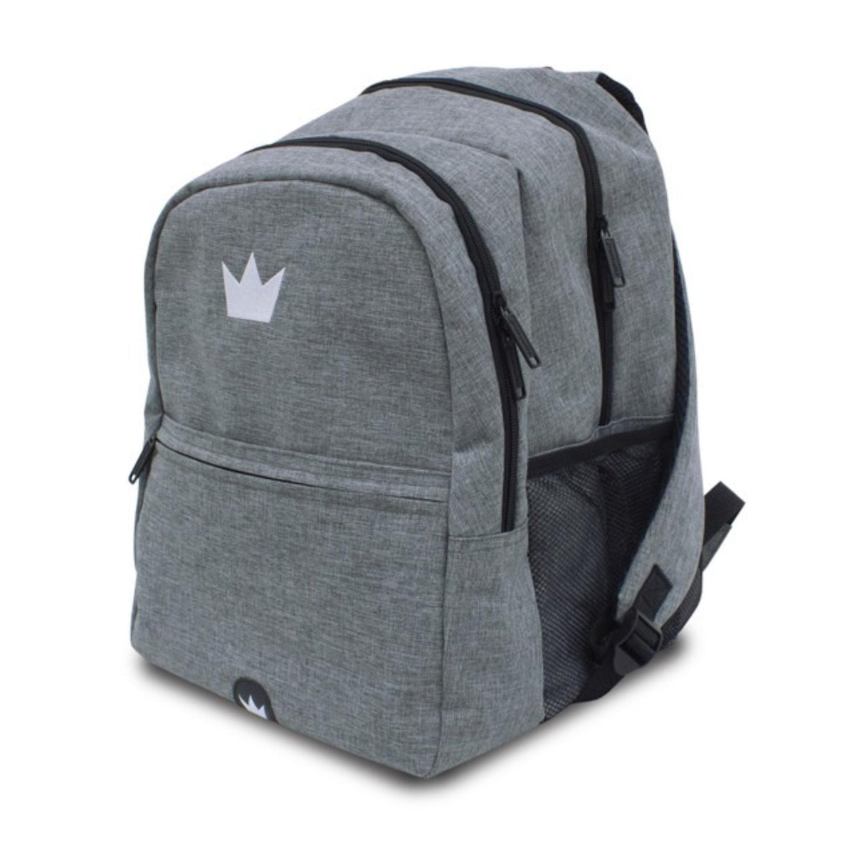 Single ball bowling backpack featuring a spacious main compartment, multiple zippered pockets, side mesh pocket, and adjustable shoulder straps for easy carrying and storage.