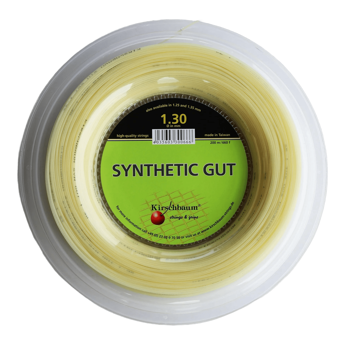 Kirschbaum Synthetic Gut Tennis String Reel, 660 ft in Natural - Front View