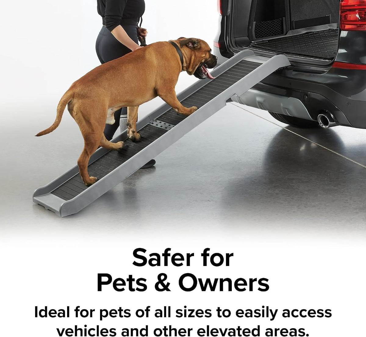 Foldable Pet Ramp with Textured Walking Surface and Carrying Handles - View 6
