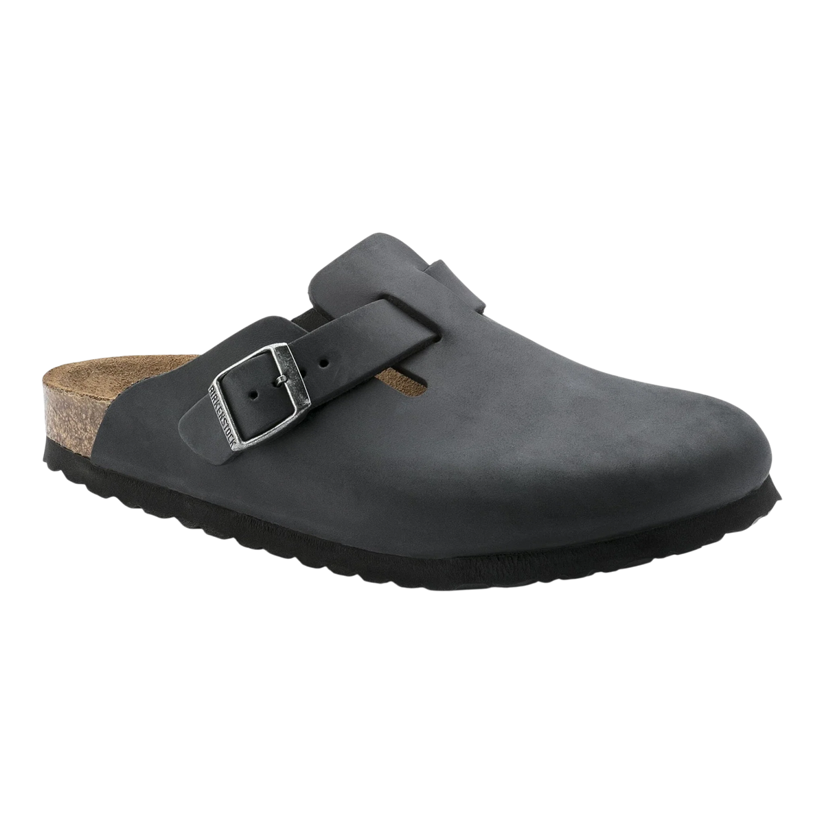 Birkenstock Boston Men's Clogs — Black Nubuck Leather
