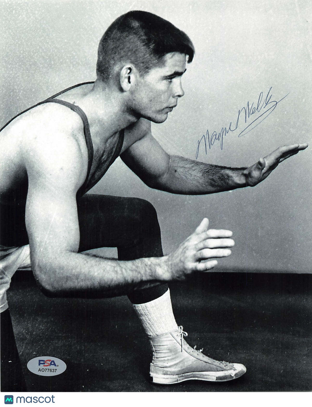 Wayne Wells Signed Wrestling 8x10 Photo PSA Autographed