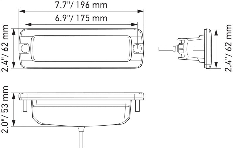 Hella Universal Black Magic 6 L.E.D. Flush Mount Mini Light Bar - Flood Beam - View 11