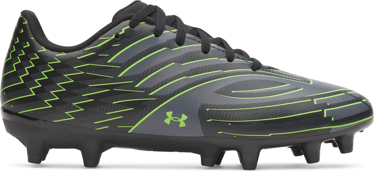 Under Armour Shadow Club 4 Jr. Soccer Cleat - Black, side view