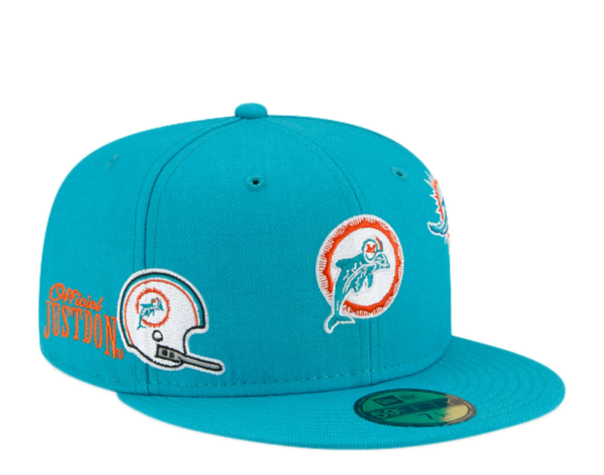 New Era x Just Don 59FIFTY Miami Dolphins Men's Fitted Hat — Aqua Wool