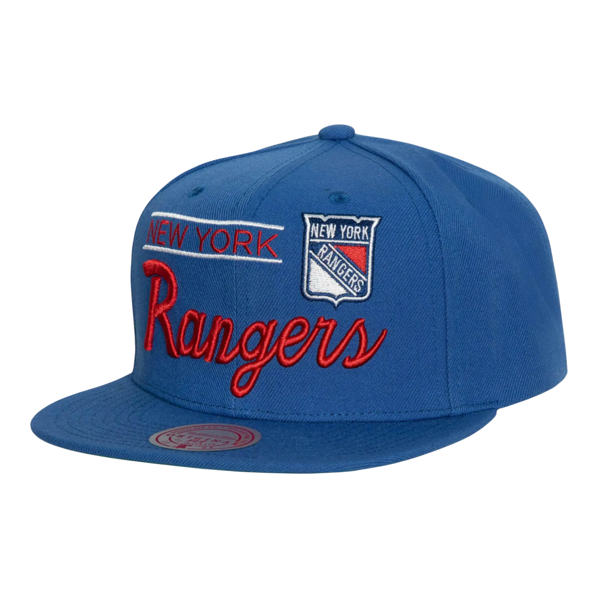 Mitchell & Ness NHL New York Rangers Retro Lock Up Men's Snapback Hat — Blue Adjustable Cap