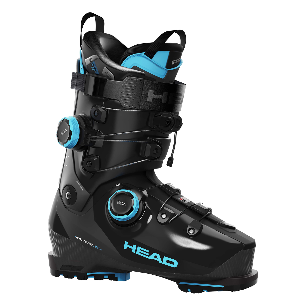 Head Kaliber 130 MV GW BOA2 Black-Speedblue Ski Boots - official product view