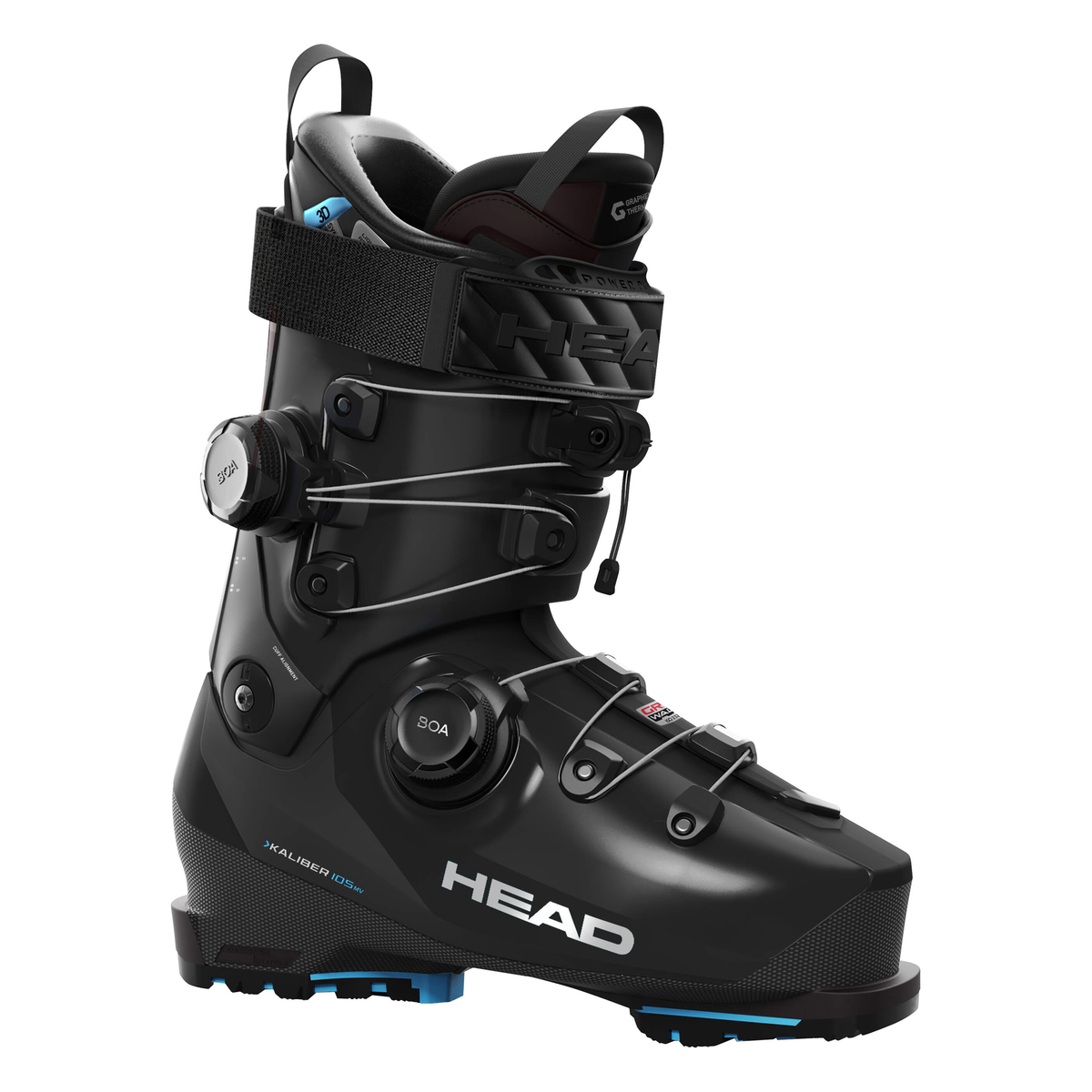 Head Kaliber 105 W MV GW BOA2 Black-Turquoise Ski Boots - official product view