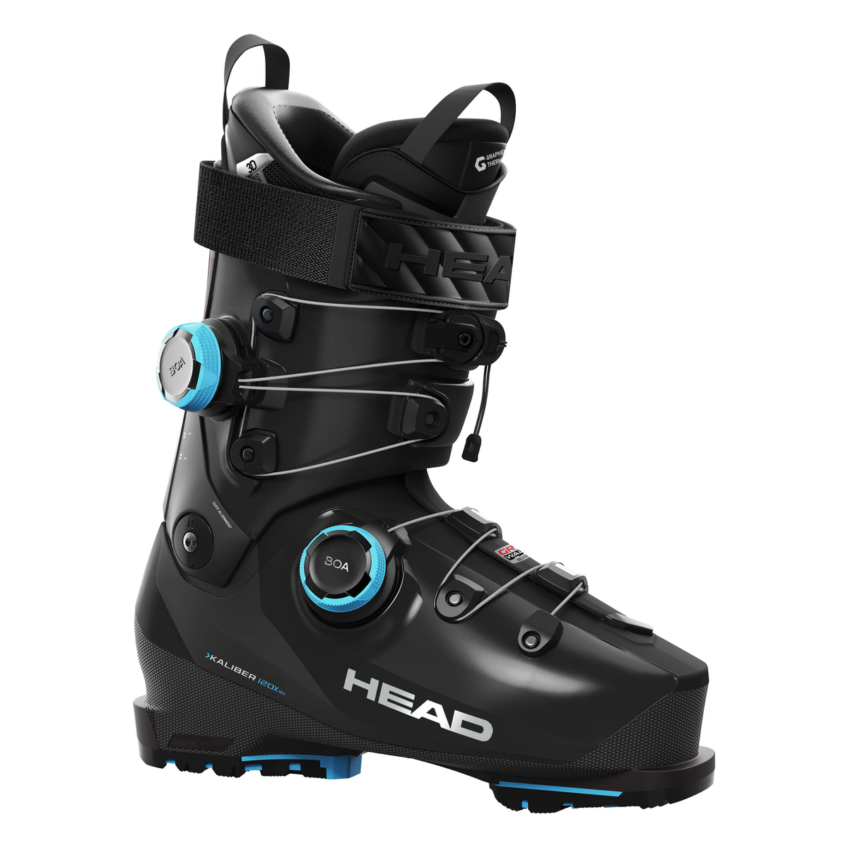 Head Kaliber 120X MV GW BOA2 Black-Speedblue Ski Boots - official product view