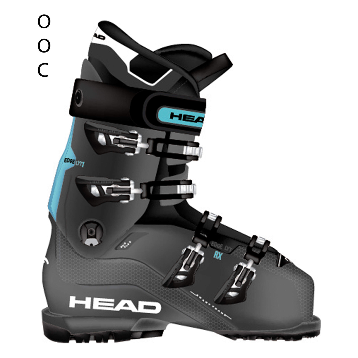 Head Edge LYT Rx HV Anth./Black-Speedblue Ski Boots - official product view