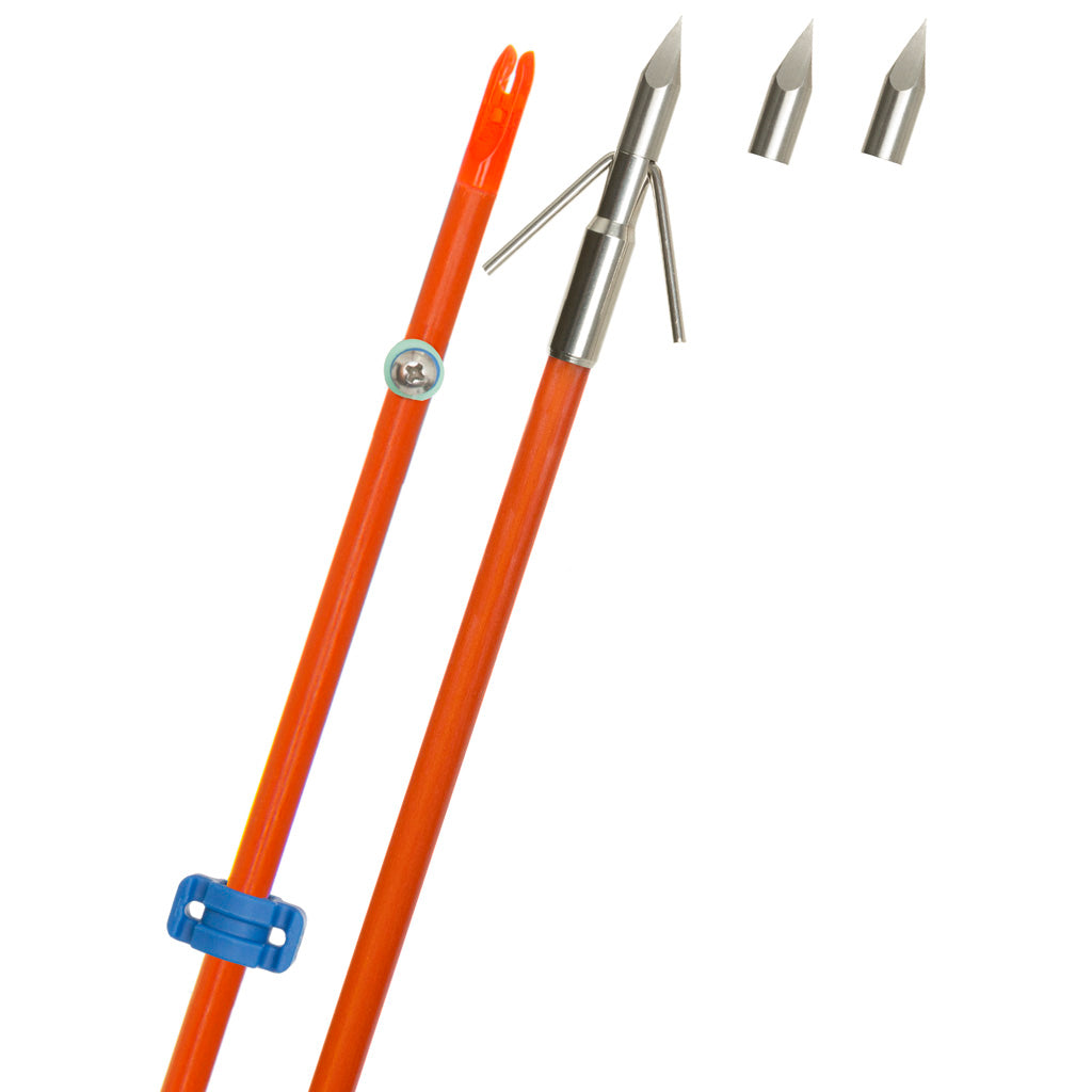Fin-Finder Fin Finder Raider Pro Bowfishing Arrow in Orange with Riptide Point - Front View