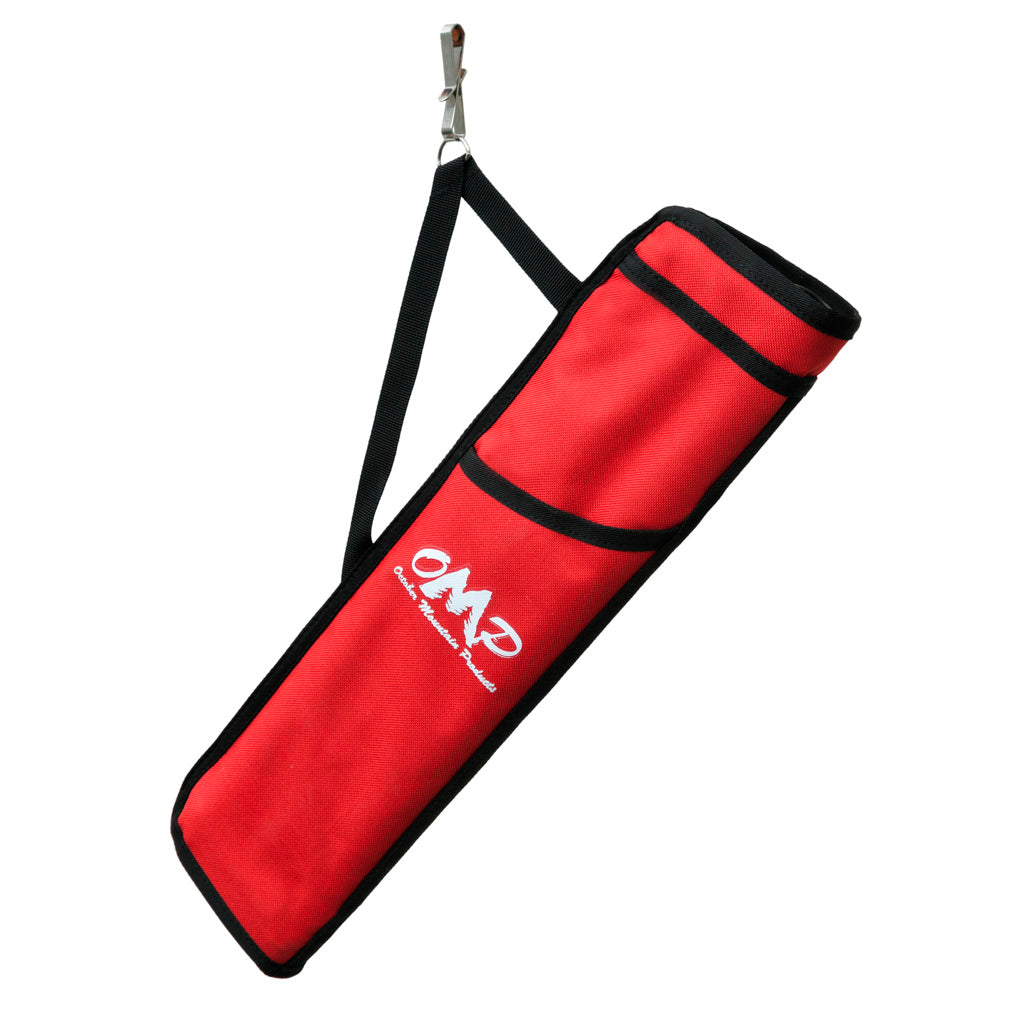 October Mountain Hip Quiver 3-Tube in Red - Front View