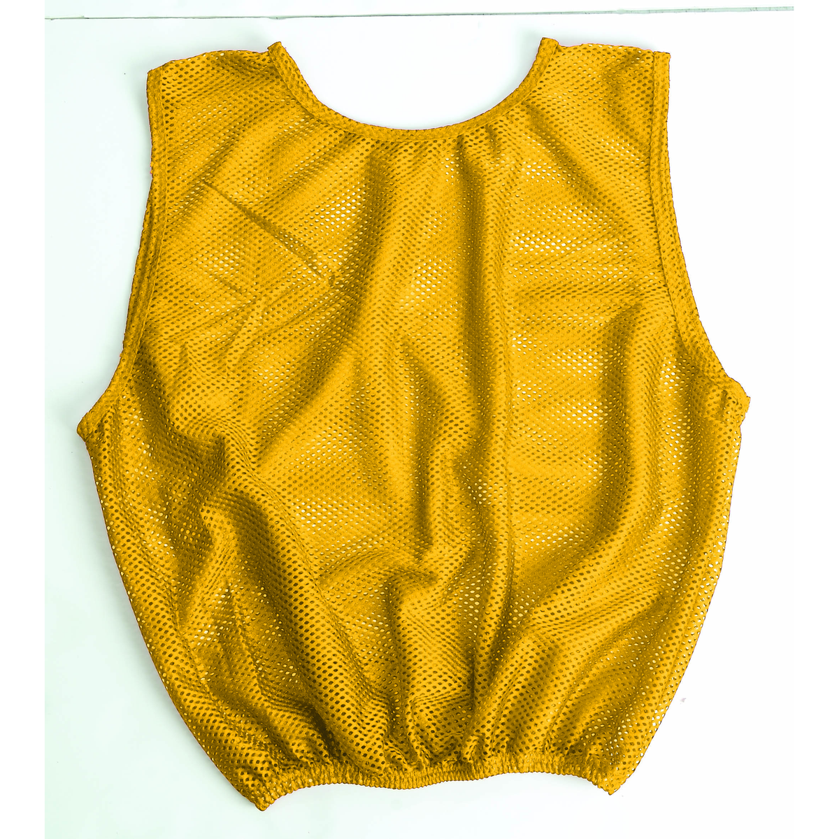 Martin Sports Heavyweight Football Scrimmage Vest, Porthole Mesh in Gold Adult - Front View