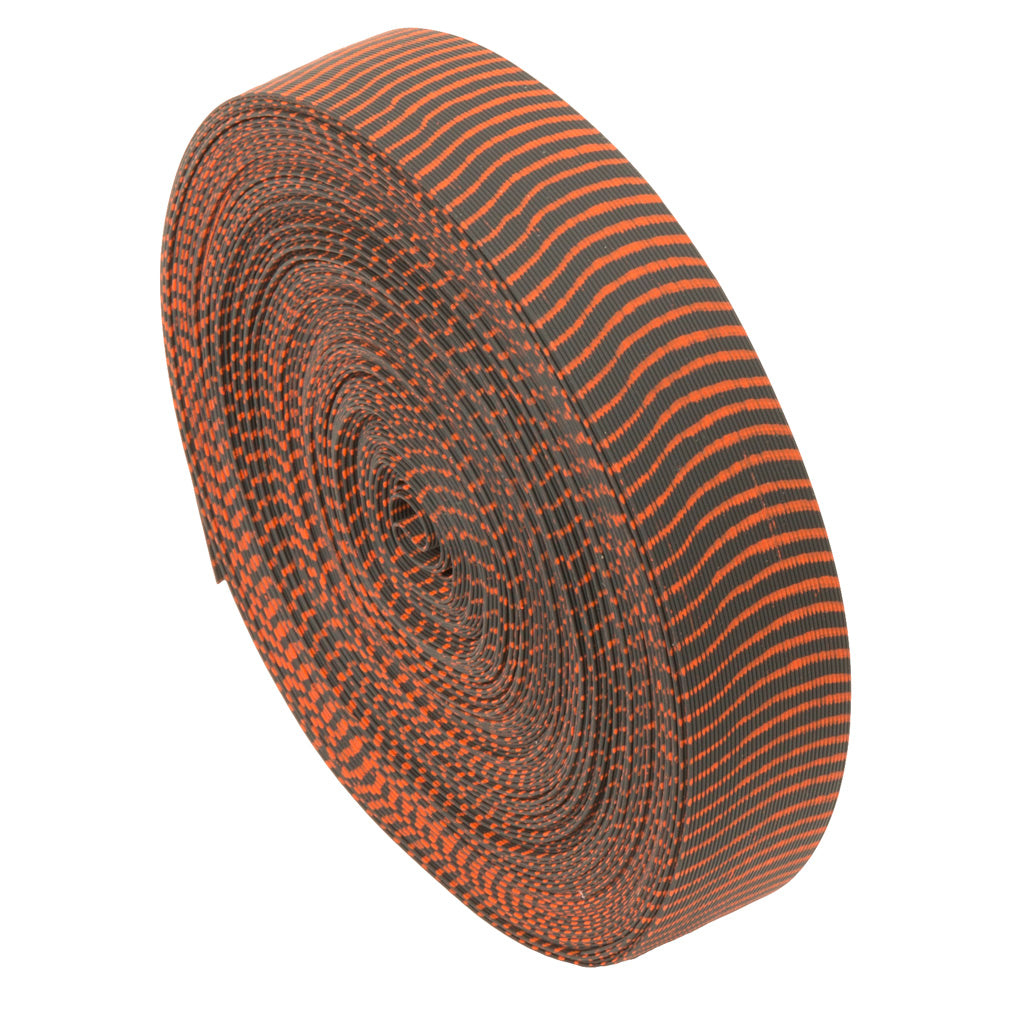 October Mountain VIBE String Silencers in Black/Red 85 ft. - Front View