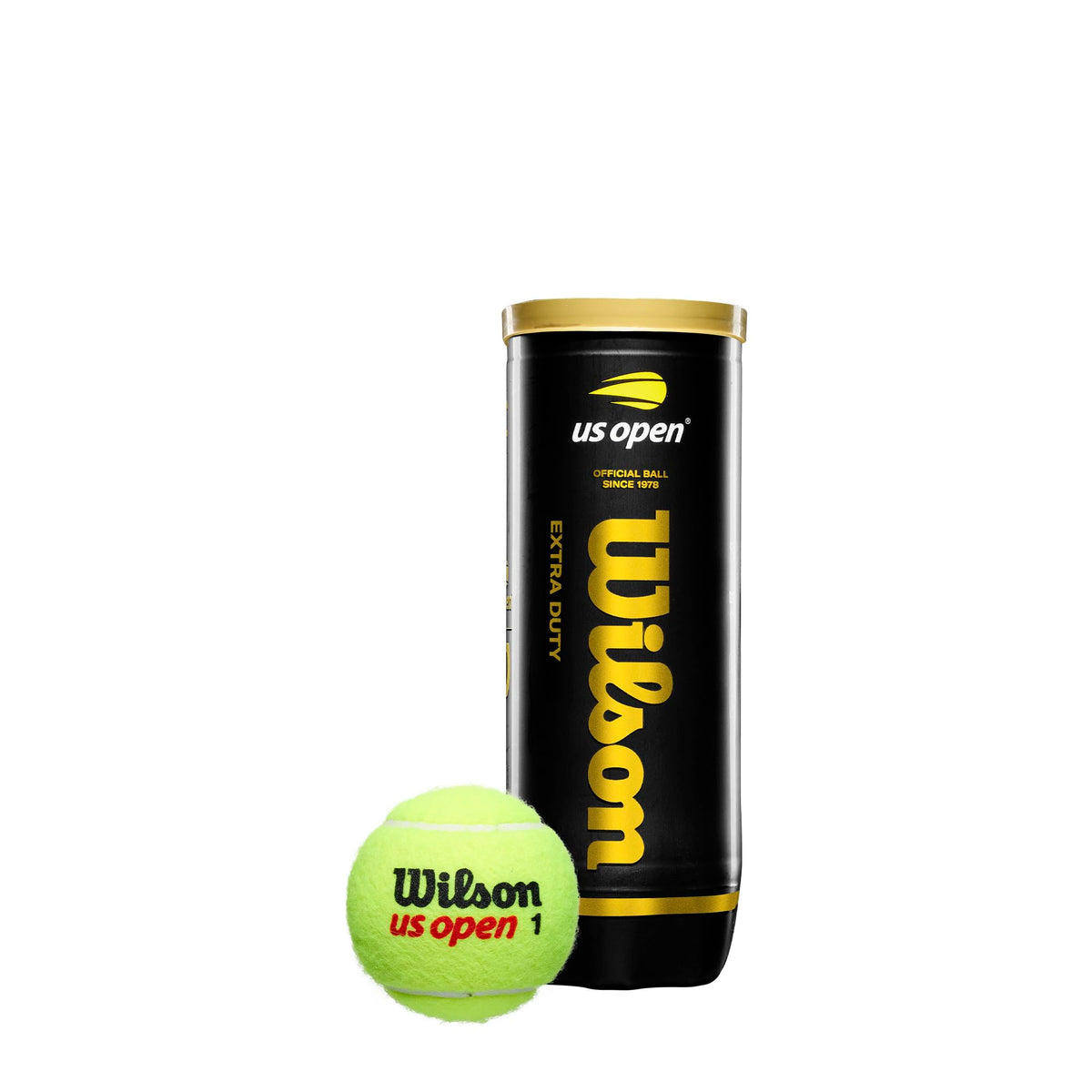 Wilson US Open Extra Duty Tennis Balls - 3 Ball Can - front