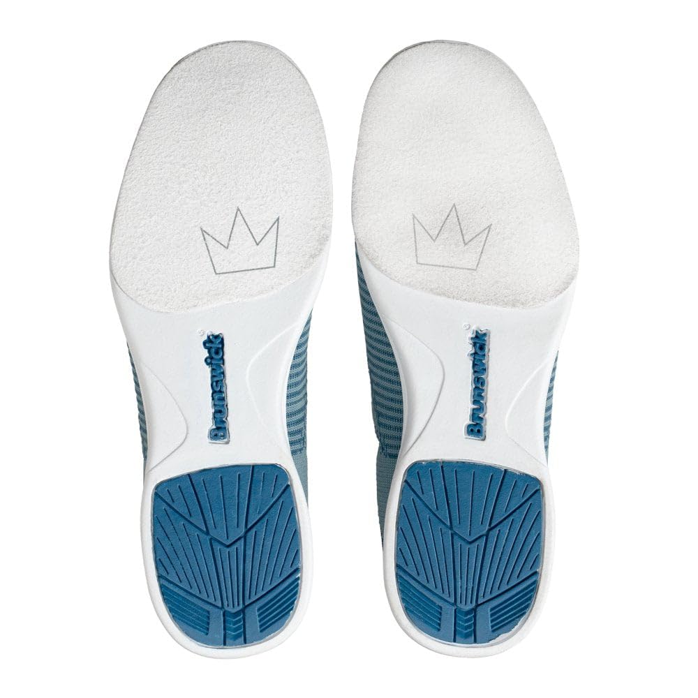Brunswick Ladies Twisted Knit Bowling Shoes- Steel/Blue - view 2