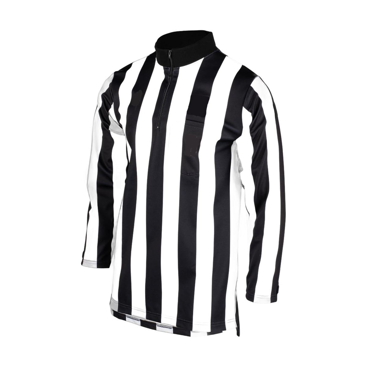 Smitty FBS-126CFO Collegiate CFO Water Resistant Long Sleeve Football Referee Shirt in Black and White - Front View