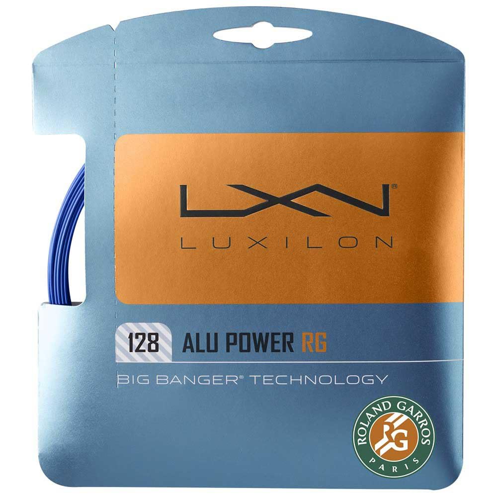 Luxilon Roland-Garros ALU Power 128 Tennis String Set, Blue/White - view 2