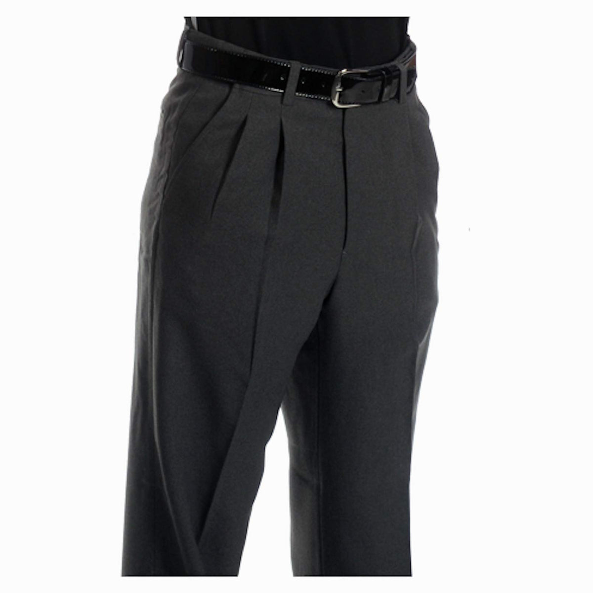Smitty BBS-386 Pro Style Pleated Plate Umpire Pants Charcoal Grey in Charcoal Grey - Front View