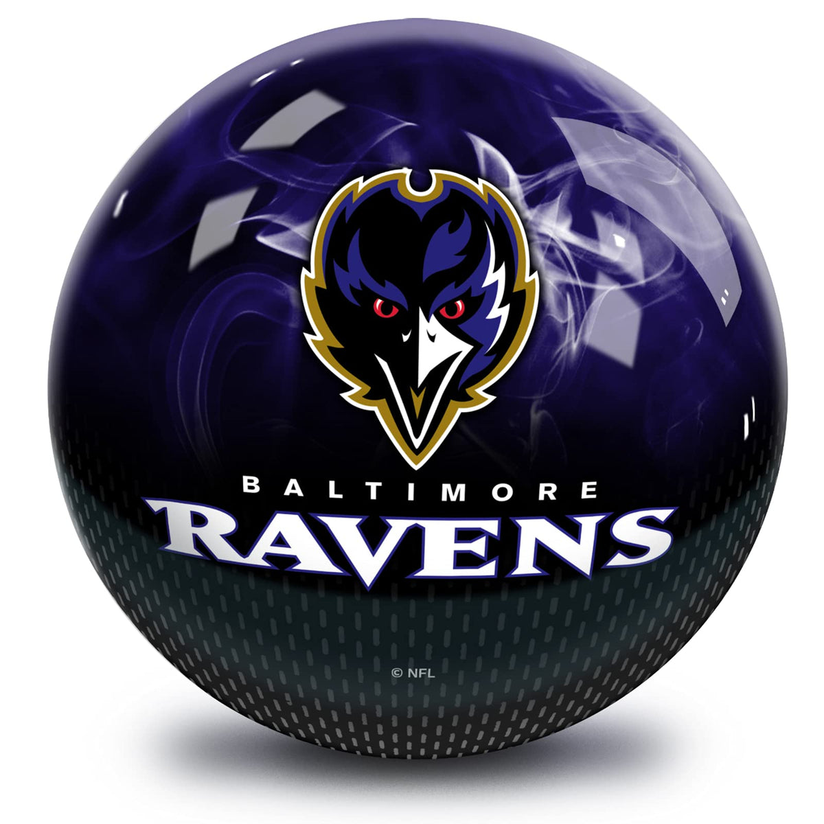 On The Ball Bowling NFL Baltimore Ravens Marble Undrilled Bowling Ball (On Fire) - view 3