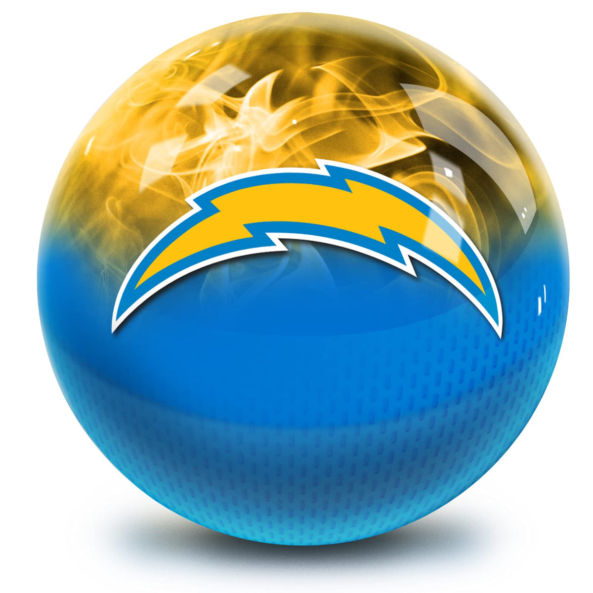 On The Ball Bowling Strikeforce Bowling NFL Los Angeles Chargers On Fire Undrilled Bowling Ball - view 2