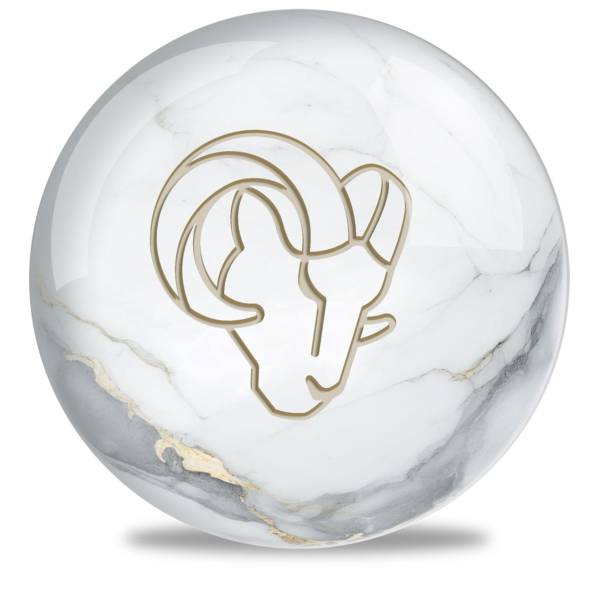On The Ball Bowling NFL Los Angeles Rams Undrilled Bowling Ball (Marble) - view 2