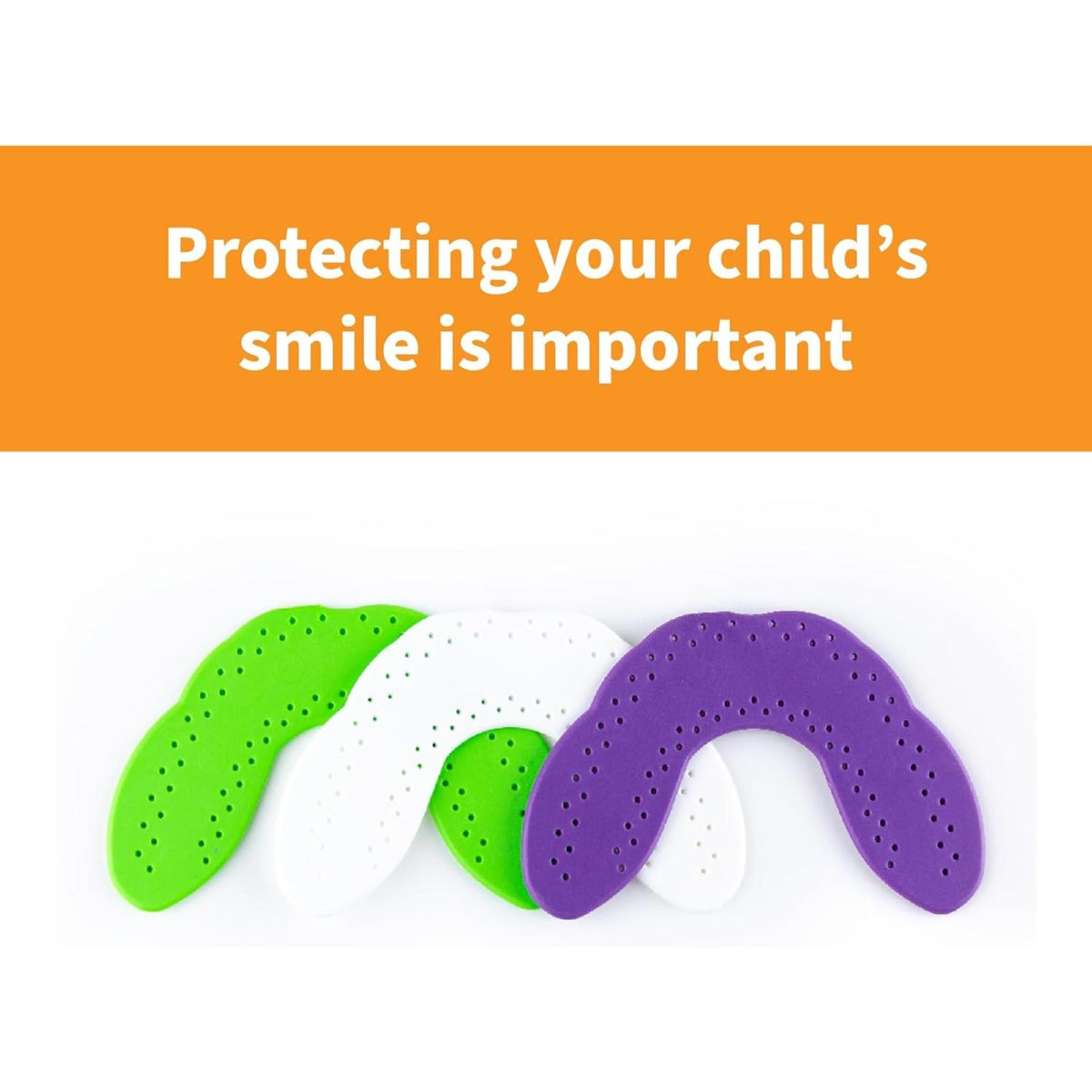Junior dental night guard designed for protecting teeth during sleep.