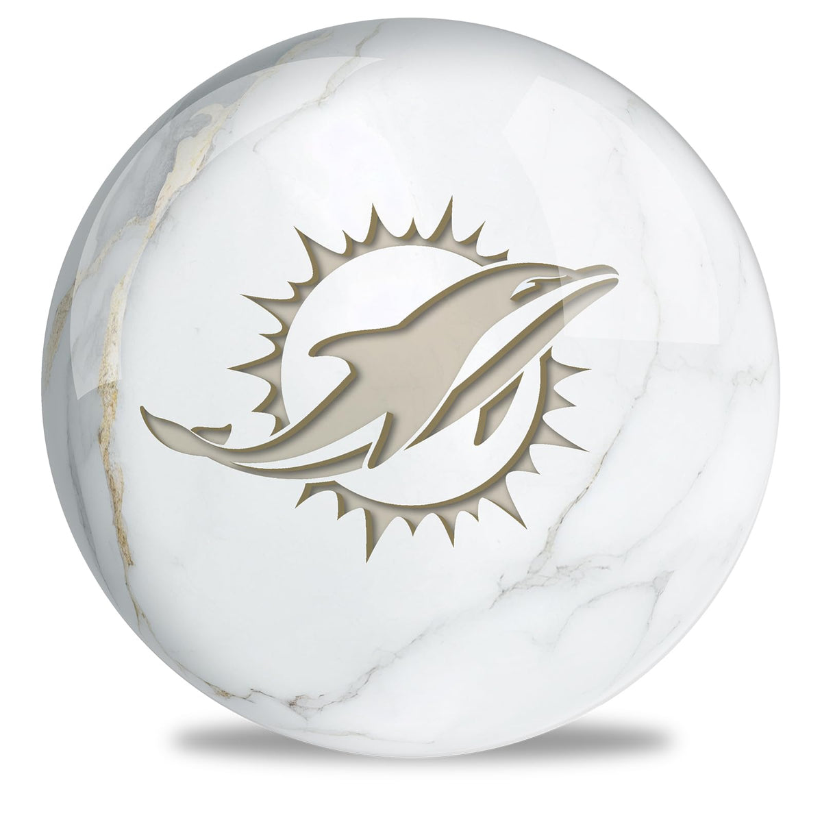 On The Ball Bowling NFL Miami Dolphins Undrilled Polyester Bowling Ball (Marble) - view 2